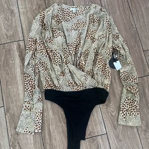 Leopard leotard bodysuit
